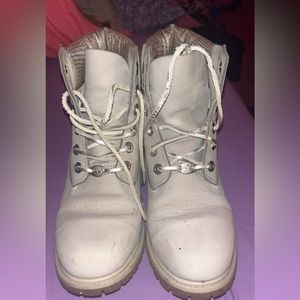 Grey timberlands size 8 boots